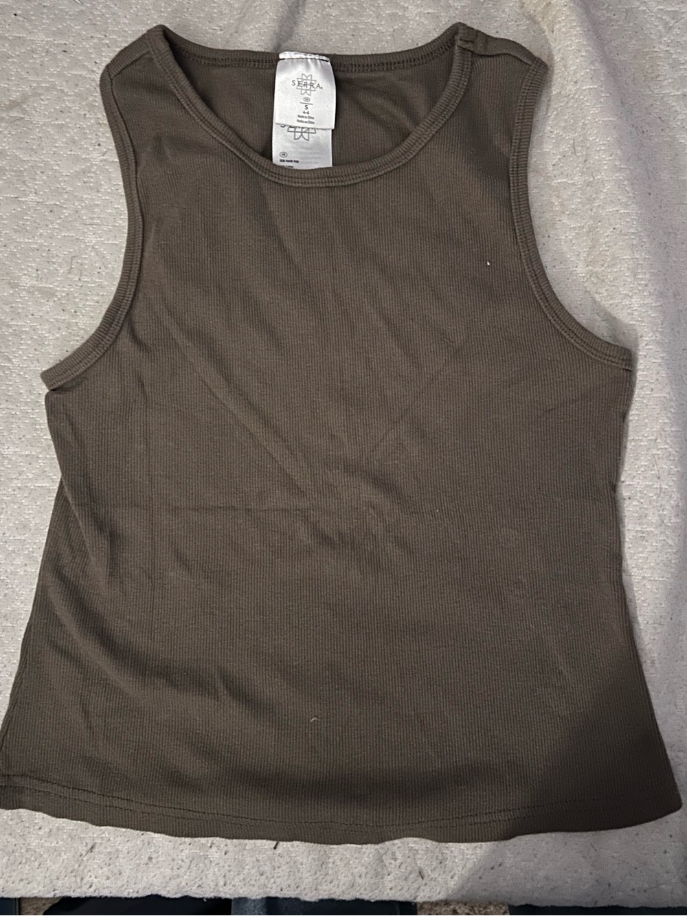 Brown Classic Crew Neck Tank Top